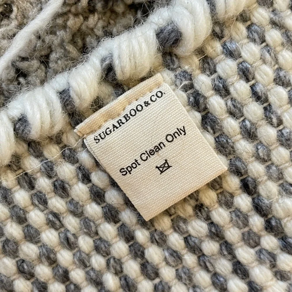Sugarboo & Co Wall Hanging Tapestry Bohemian Decor Neutral Gray Cream Fringe Art